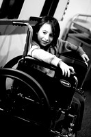Skyler chillin' in the wheelchair